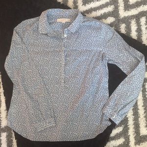 Loft lightweight button up blouse flower design